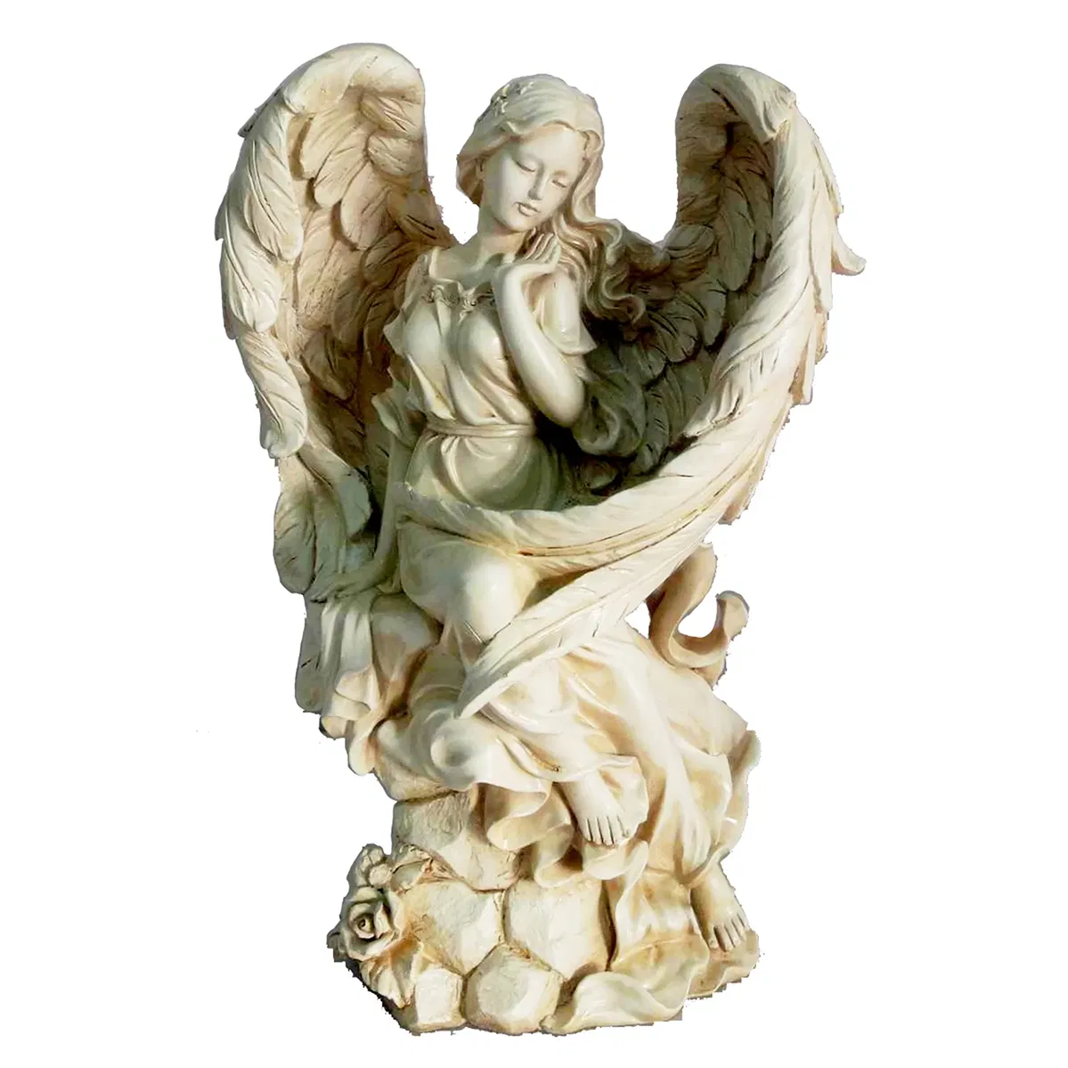 Weeping Angel Marble Guardian Cemetery Sculpture AKSM-101