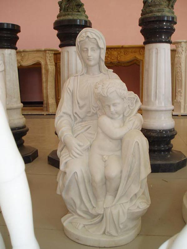 Life-Size Marble Angel Cemetery Sculpture for Gardens