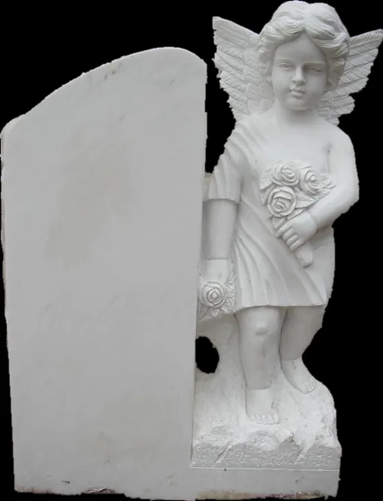 Sculpture d'Ange de Cimetière en Marbre Naturel