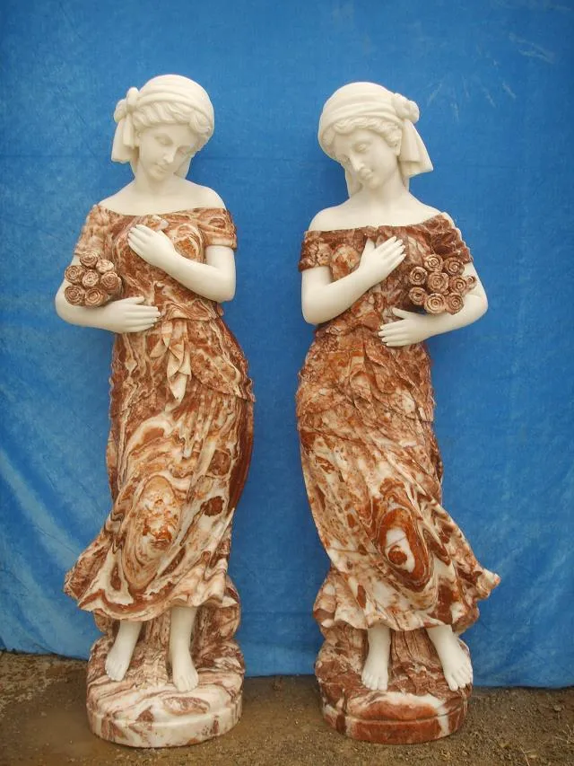 Sculpture d'Ange de Cimetière en Marbre Naturel